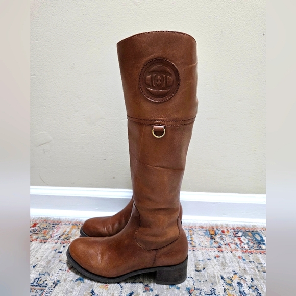 Etienne Aigner Chastity Equestrian Embossed Riding Women's Boots Leather Upper 6 - Picture 3 of 12